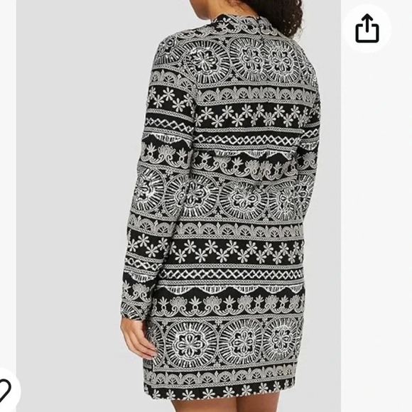 Superdry Women's 10 Shirt Casual Dress embroidered black silver mid new years - Picture 3 of 9